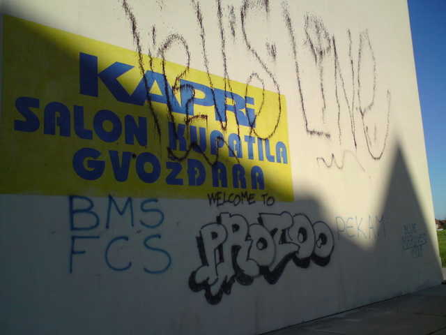 Grafiti na zgradi u ulici Bla&scaron;ka Rajića 3